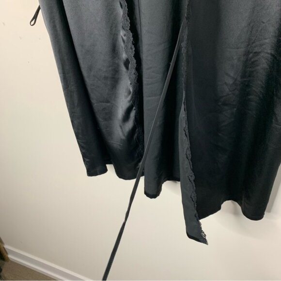 Victoria's Secret Women's Satin Lace lingerie Robe Black Size Small Y2k 2000s - Picture 6 of 9